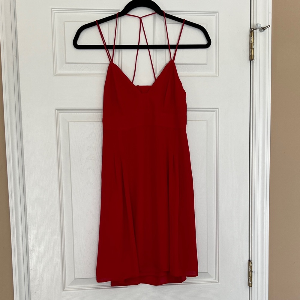 Express Red Strappy Mini Dress
